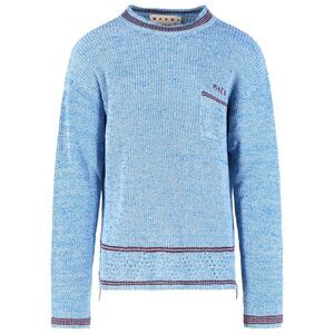 Marni Light Blue Cotton Sweater Men